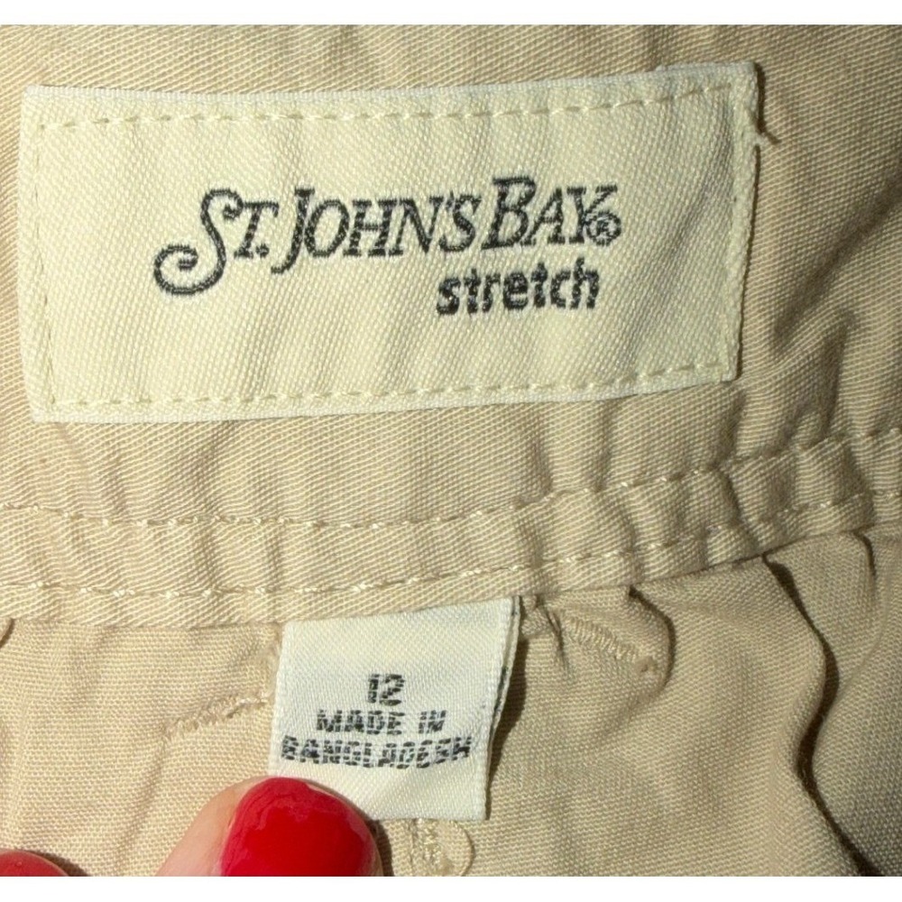 St Johns Bay Womens Khaki Stretch Skort Size 12 Gorpcore Utility Neutral NWOT - Picture 3 of 6